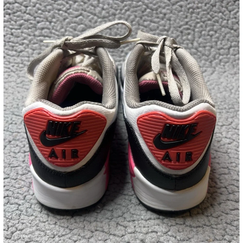 Nike Air Max 90 GS Girls Youth Size 6.5 Y White, Blue & Pink Athletic Shoes